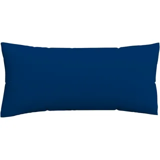 Kissenbezug SCHLAFGUT "Premium Kissenbezug Knitted Jersey (1 St)", blau (blau deep), B:40cm L:80cm, Jersey, Obermaterial: 95% Baumwolle, 5% Elasthan, Kissenbezüge, Kissenbezug, Ton-in-Ton Reißverschluss, Bio-Baumwolle mit Elasthan, Uni, OEKO Tex