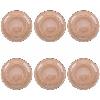 Set mit 6 Obsttellern Ø 19,3 cm aus Steinzeug, handbemalt, Terrakotta, 4 Farbtöne