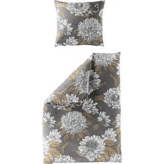 BIERBAUM Bettwäsche »4059« 2 Stk., tlg. Mako-Satin, 100% % Baumwolle, pflegeleicht, floral, gelb