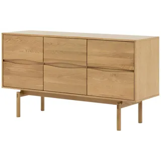 Woodek Sideboard Celeste, Natur Massiveiche , Beige , Holz , Echtholz,Eiche , 45x82x150 cm , FSC 100% , Kleinmöbel, Kommoden, Sideboards