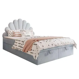 lookway Kontinentalbett Ashley II mit Federkernmatratze 120x200 cm, Stoff: French Velvet 679, Topper: nein