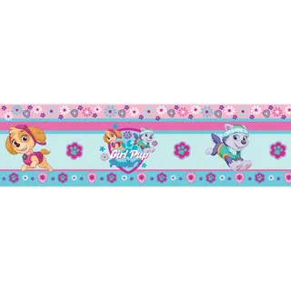 AG Design Selbstklebende Bordüre Paw Patrol, AWBD 8007 | Wasserfest Kinderzimmer Wand Dekoration | Wandbordüre für Mädchen und Junge | Folie, Mehrfarbig | Breite 500 cm x Höhe 13.8 cm