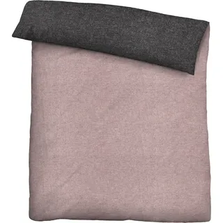 Biberna Melange Flanell Wendebettwäsche 840500 135x200 cm + 80x80 cm brombeer - Pink
