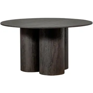 Woood Esstisch Oona aus MDF-Holz, modern rund, Rundrohr, 140x75x140 cm x Ø 140 cm