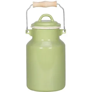 Milchkanne KRÜGER "Sylt", grün (hellgrün), H:25cm Ø:13cm, Emaille, Kannen, Milchkanne