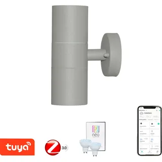 Immax NEO PARED Doppel Smart grauer Spot Wandleuchte außen 2x GU10 Zigbee 3.0