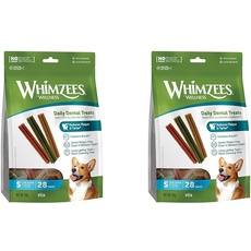 WHIMZEES by Wellness Stix, natürliche, getreidefreie Zahnpflegesnacks, Kaustangen für kleine Hunde, 28 Stück, Größe S (Packung mit 2)