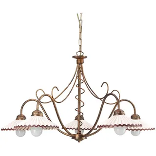 Kronleuchter , Bernsteinfarben , Metall, Keramik , 110 cm , Lampen & Leuchten, Leuchtenserien