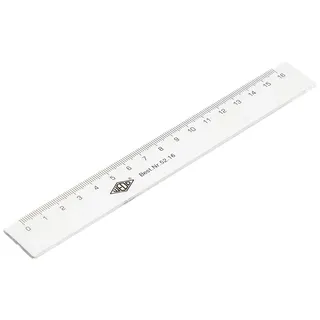 Wedo 5216 Lineal 16 cm, Tuschkante, geprägte Zentimeter Einteilung, Kunststoff, transparent