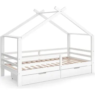 Hausbett Vitalispa Luni Weiß 200 x 90 cm mit zwei ausziehbaren Aufbewahrungskästen, Model 57927 - Weiß