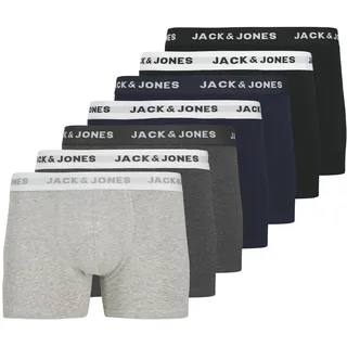 JACK & JONES Herren Trunks 7er Pack – Bequeme Baumwoll-Stretch Unterhosen mit Elastikbund