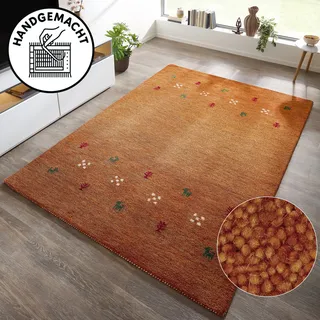 THEKO Wollteppich "Gabbeh Motiv, Handgefertigt, Teppich, Tiermotiv, reine Wolle" rechteckig 14 mm Höhe reine Wolle, Wohnzimmer, Schlafzimmer, Esszimmer, terra