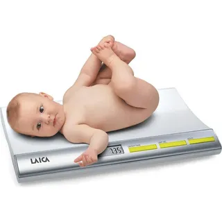 Laica Babywaage PS3001 - elektrische Waage für Babys Gewichtblockfunktion - Weiß