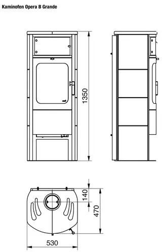 Bild von Kachelofen »Opera B Grande (5 kW - schwarz