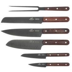 Lion Sabatier Knife set Phenix 6 pieces Black/Wood