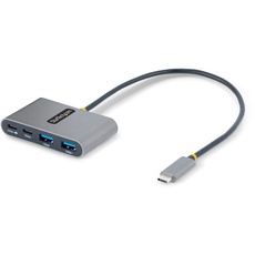 Bild StarTech.com 4-Port USB-C Hub mit Power Delivery Pass-Through - 2x USB-A + 2x USB-C - 5 Gbit/s - 30cm Kabel - Tragbarer USB-C Mini Hub - USB 3.0 - USB-C Splitter/Verteiler (5G2A2CPDB-USB-C-HUB) USB-Hubs 4 Grau