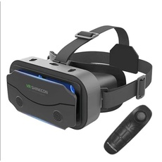 VR Brille für Handy mit Fernbedienung, Augenschutz 3D VR Brille Handy HD Anti-Blau Linsen VR Headset für iPhone Samsung Android 4,7-7,2 Zoll