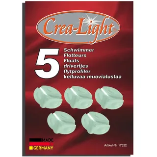 Crea-Light - Schwimmlichter Schwimmkerzen kleine Öl Flämmchen 5 Stück inkl. 1 Meter Docht