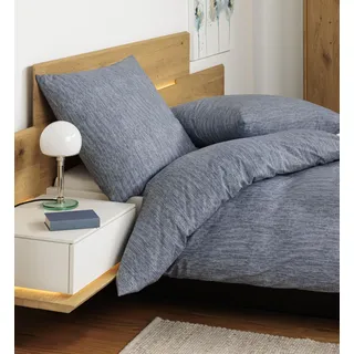 Janine Design Soft-Baumwolle-Bettwäsche-Garnitur CORTINA 71000 Farbe blau Größe 155x220+80x80 - Blau