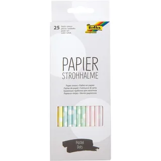 Folia Papierstrohhalme Pastel Dots 25 St. 19,7 cm