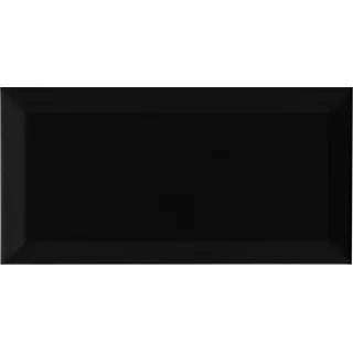 Wandfliese Facette Metro Schwarz glänzend glasiert 10 cm x 20 cm