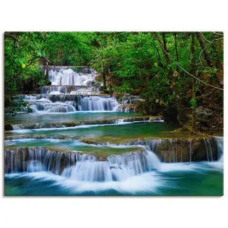 Artland Wandbild »Tiefen Wald Wasserfall« Gewässer 1 Stk. tlg. als Leinwandbild, Poster, Wandaufkleber in verschied. Größen, grün