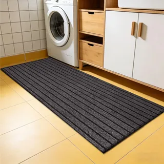 FENYIGE Fußmatte Außen 70 x 145 cm Sauberlaufmatte mit Rutschfester Rückseite Premium Fußmatte für Eingangsbereich Robust Fussmatte für Eingangsbereich Aussenbereich, Grau