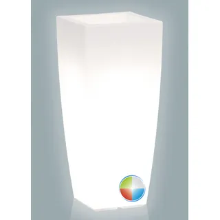 BLUMENTOPF RGB LED BATTERIE ECKIG KUNSTSTOFF ITALY 33x33 CM H70