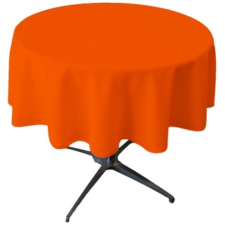 LA Linen Popeline, runde Tischdecke, Polyester, Orange, 139 cm