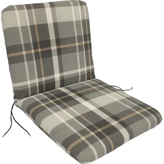DEGAMO Stuhlauflage Gartenstuhlauflage Auflage SEATTLE für Sessel, grau/beige kariert, 45x88cm - Grau, Beige