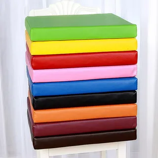 Waigg Kii Leder Stuhl Sitzkissen Kissen verdicken 3/5/8/10cm, wasserdicht im Freien Stuhl Sitzkissen Pads für Haus/Büro/Essen/Garten (40x40x3CM,Rot)