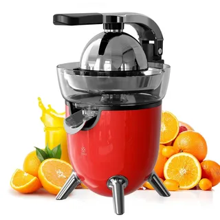 Woox Elektrische Zitruspresse mit Hebelarm, leise Orangenpresse mit 2 Kegeln für Zitronen und Grapefruits, auslaufsicherer Ausguss, BPA-frei, abnehmbar und leicht zu reinigen