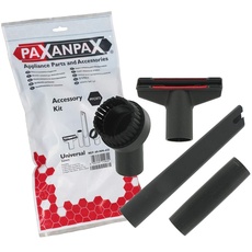 Paxanpax PFC873 kompatible Numatic Allzweckbürste, Fugendüse, runde Staubbürste und Adapterrohr-Zubehör-Set (32 mm), Schwarz