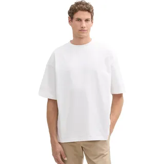 TOM TAILOR Denim Herren Oversize Basic T-Shirt, White, M