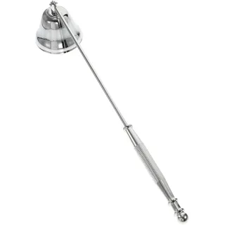 MAGICLULU Kerzenlöscher aus Edelstahl, Dochtlöscher mit Langem Griff, Kerzenlöscher-zubehör, Silberfarben, zum Sicheren Löschen von Dochten, 24,9 Cm