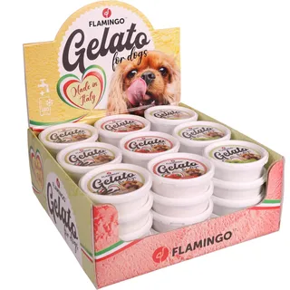 Flamingo Gelato EIS VANILLE/Apfel/Erdbeere 36 STÜCK IM Display