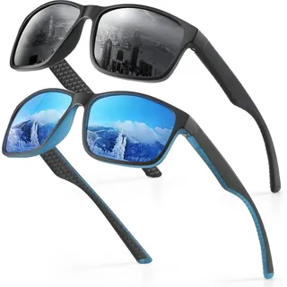 Polarisierte Sonnenbrille Herren Damen UV400 Sport Sonnenbrillen Schwarz