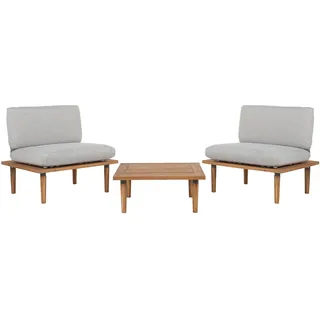 Beliani Lounge Set 3-tlg. Hellbraun/Grau