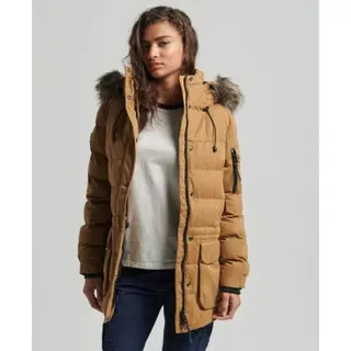 Superdry für Damen. W5011048A Expedition Mikrofaser Parka braun (XS), Lässig, Polyester