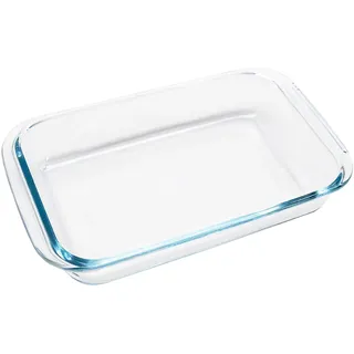 Klein Auflaufform Glas, 1 L Lasagne Auflaufformen aus Borosilikatglas, 26 x 15 x 4,5 cm Backform Rechteckig Ofenform mit breiten Griffen, Mikrowellenfest, temperaturbeständig, spülmaschinenfest