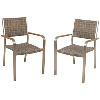 Garden Pleasure Stapelstuhl Florence 55 x 60 x 85 cm braun 2 St.