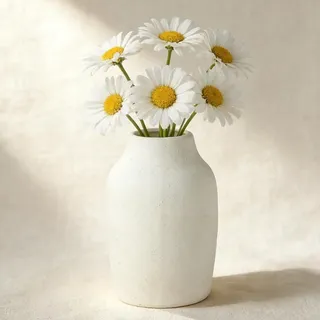 Rustikale Keramik Vase Beige 18 cm Hoch, Blumenvase Modern Boho für Wohnzimmer Tisch Regal Kamin, Deko Vase aus Keramik für Hochzeit & Heimdekoration Vintage Amphore, Hochwertiger Handarbeit vase weiß