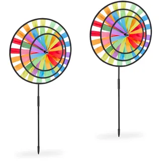 Relaxdays Windrad 72 x 35 x 15 cm Bunt