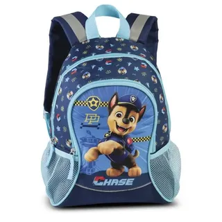 PAW Patrol Chase Kinderrucksack mit Reißverschlussfächern, Netzfächern und Reflektoren - Blau