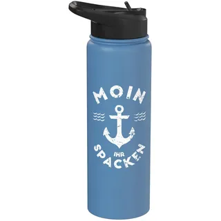 Moin Ihr Spacken Norddeutsch Anker Maritim Stainless Steel Insulated Water Bottle
