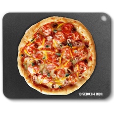 Bild Pizzastahl, 13,5" x 10" x 1/4" Pizzastahlplatte für den Ofen, vorgewürzter Pizza-Backstein aus Kohlenstoffstahl mit höherer Leitfähigkeit für Restaurants, Cafés, Straßenläden