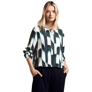 STREET ONE Damen A344990 Bedruckte Bluse, Hunter Green, 40