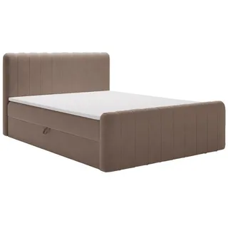 Graingold Boxbett Osteno 160x200 Braun , Textil , 160x200 cm , Schlafzimmer, Betten, Boxspringbetten