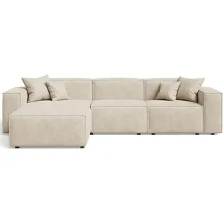 GRAINGOLD Eckcouch Polyester 3-Sitzer Beige