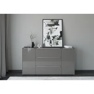 Set One by Musterring Sideboard Reno 182 x 94 x 42 cm Anthrazit matt lack / Glas anthrazit glanz